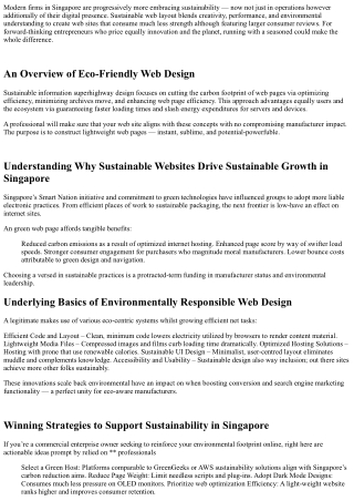 Low-Impact Website Design for Singapore Startups