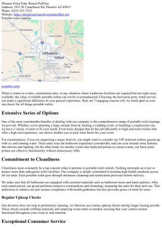 5 Reasons Why We're Your Go-To Business for All Things Portable Toilets!