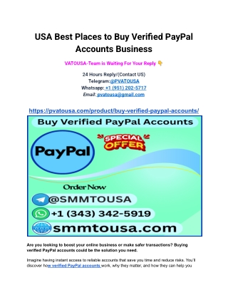 USA Best Places to Buy Verified PayPal Accounts Business