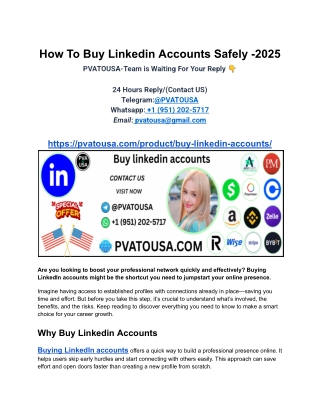 How To Buy Linkedin Accounts Safely -2025