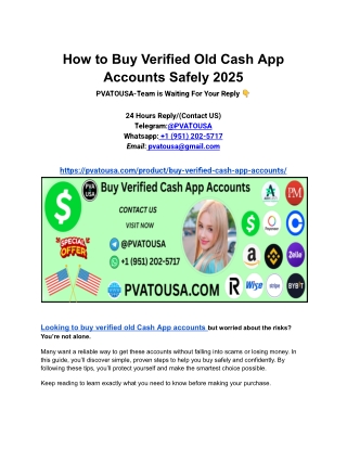 How to Buy Verified Old Cash App Accounts Safely 2025