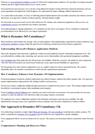 Dynamics 365 Consultancy UK with Ino Cloud UK Service