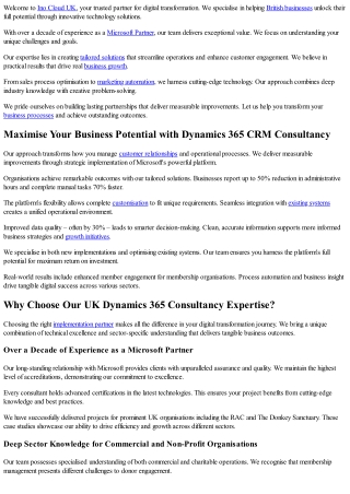 Ino Cloud UK- Dynamics 365 CRM Consultancy Services UK