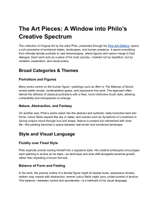 The Art Pieces_ A Window into Philo’s Creative Spectrum