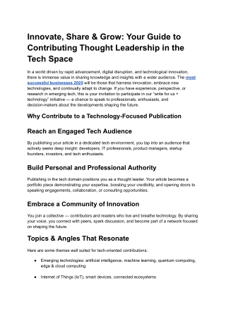 Innovate, Share & Grow_ Your Guide to Contributing Thought Leadership in the Tech Space