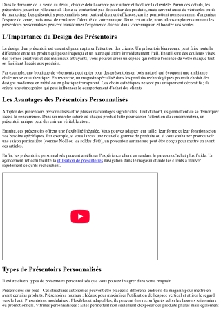 Présentoirs Personnalisés : Un Atout pour Votre Magasin