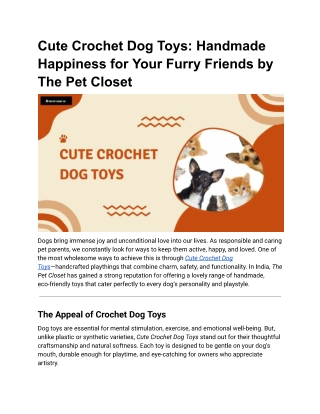 Cute Crochet Dog Toys