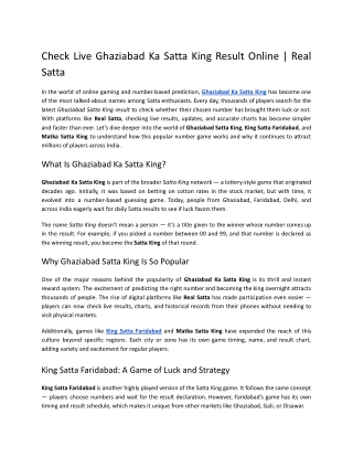 Check Live Ghaziabad Ka Satta King Result Online _ Real Satta