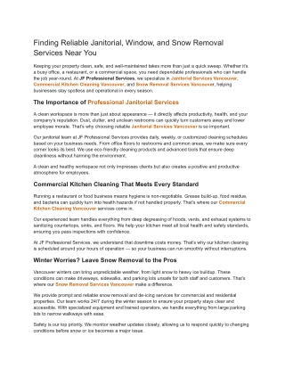 Finding Reliable Janitorial, Window, and Snow Removal Services Near You