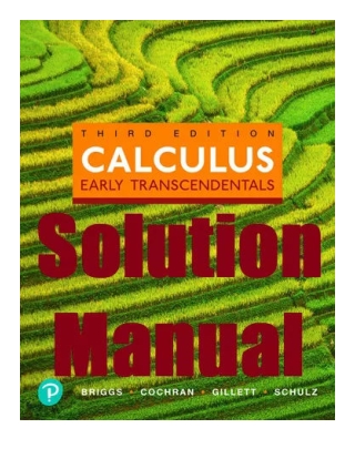 Answers to Problems for Calculus: Early Transcendentals, 3rd Edition by Briggs