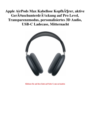 4046 Apple AirPods Max Kabellose KopfhÃƒÂ¶rer  aktive GerÃƒÂ¤uschunterdrÃƒÂ¼ckung auf Pro Level  Transpa