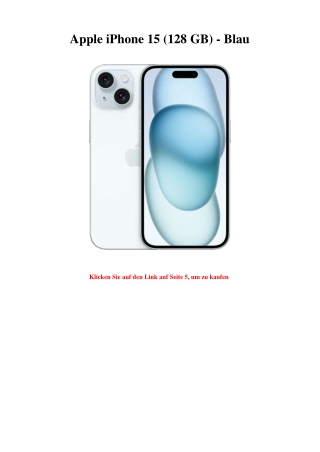 4755 Apple iPhone 15  128 GB  - Blau