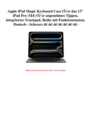 4158 Apple iPad Magic Keyboard Case fÃƒÂ¼r das 13'' iPad Pro  M4  fÃƒÂ¼r angenehmes Tippen  integriertes