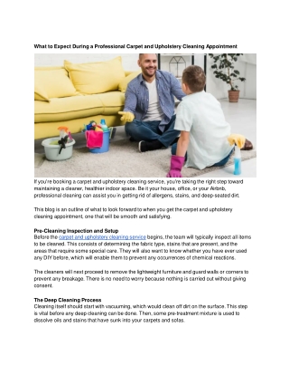 What to Expect During a Professional Carpet and Upholstery Cleaning Appointment