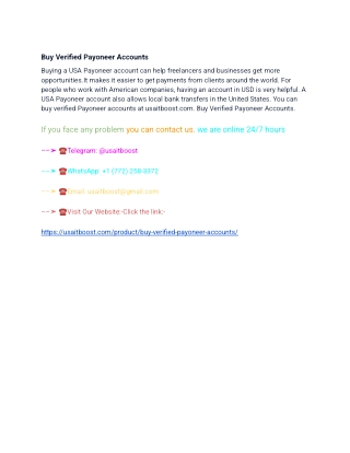 10 Best Websites to Buy, Verified Payoneer Accounts........