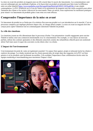 Réussir ses lancements produits grâce à une bonne mise en avant en magasin.