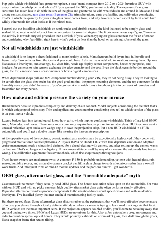 Auto Glass Quote: How Vehicle Make and Model Affect Price