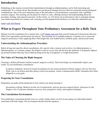 What to Expect Throughout Your Initial Consultation for a Tummy Tuck