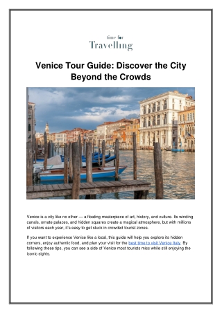 Venice Tour Guide_ How to Avoid Tourist Traps and Enjoy Authentic Experiences
