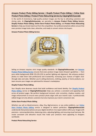 Amazon Product Photo Editing Service | Shopify Product Photo Editing