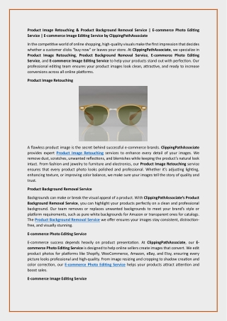 Product Image Retouching & Product Background Removal Service