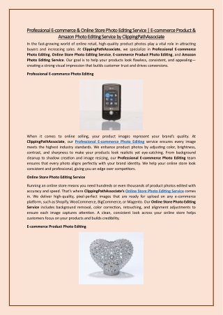 Professional E-commerce & Online Store Photo Editing Service