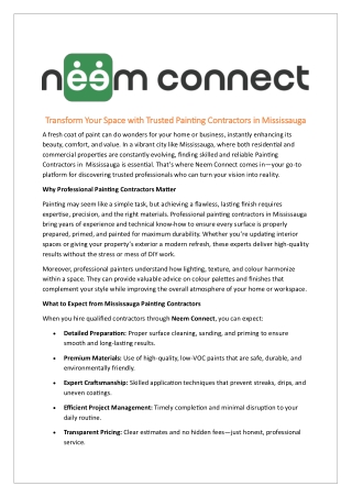 Transform Your Space with Trusted Painting Contractors in Mississauga (1)