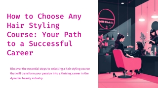 How to Choose Hair Styling Course