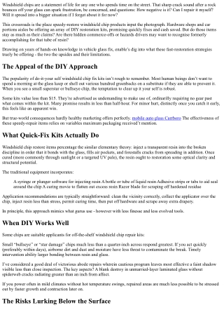 The Pros and Cons of Quick-Fix Windshield Chip Products