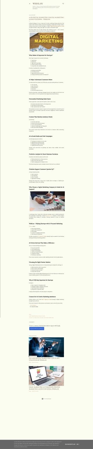 AI in Digital Marketing  Digital Marketing Agency in Noida – WishLan