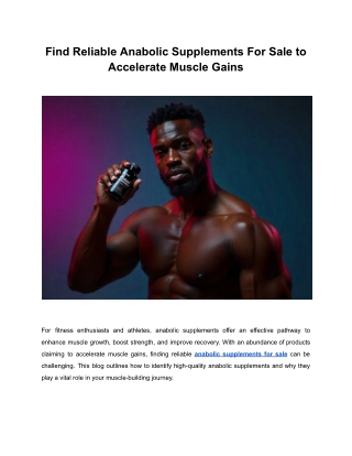 Find Reliable Anabolic Supplements For Sale to Accelerate Muscle Gains
