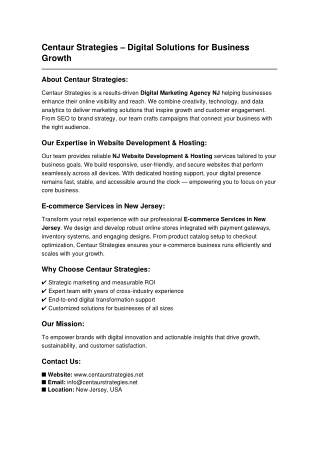 Professional Digital Marketing Agency in NJ – Centaur Strategies