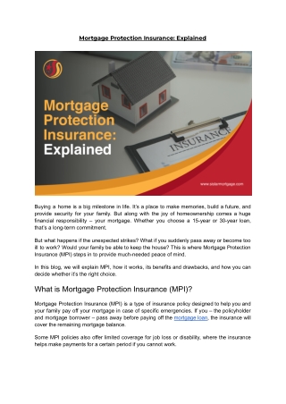Mortgage Protection Insurance_ Explained