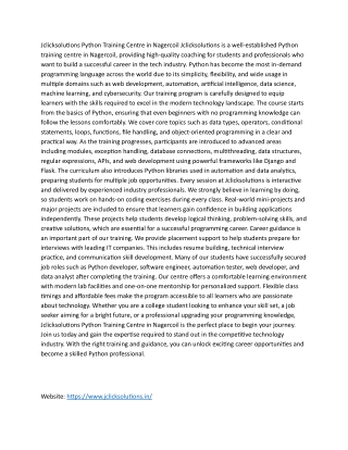 Python Training Centre in Nagercoil