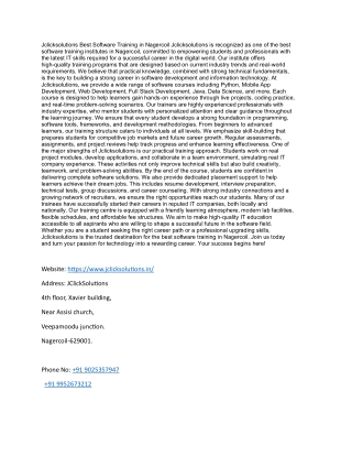 Best Software Training in Nagercoil