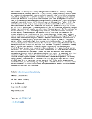 Cloud computing in Nagercoil