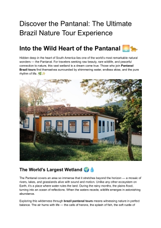 Discover the Pantanal_ The Ultimate Brazil Nature Tour Experience