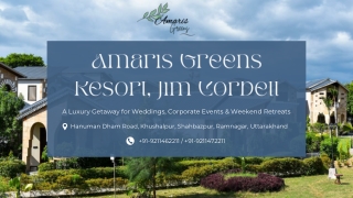 Relax & Rejuvenate at Amaris Greens Jim Corbett - Book for Weekend Getaway