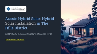 Aussie Hybrid Solar - Hybrid Solar Installation in The Hills District
