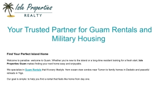 Isle Properties Guam – Trusted Guam Rentals & Military Housing
