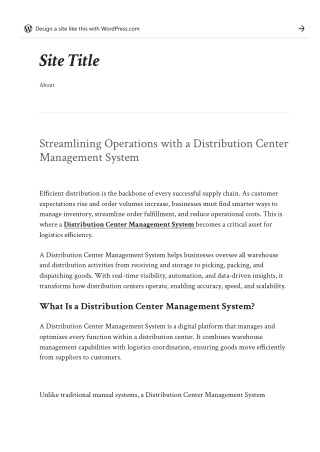 Streamlining Operations with a Distribution Center Management System