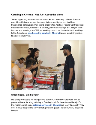 Catering in Chennai_ Not Just About the Menu