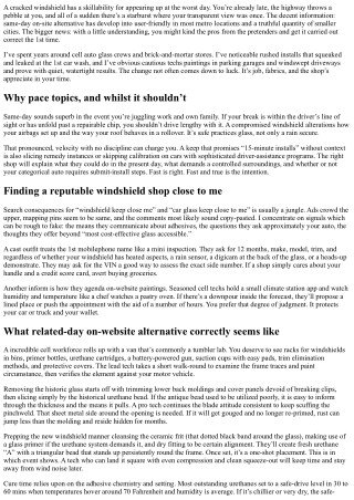 Find a Windshield Shop Near Me That Offers Same-Day On-Site Replacement