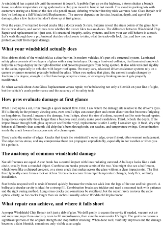 Auto Glass Replacement: When to Repair vs Replace Your Windshield