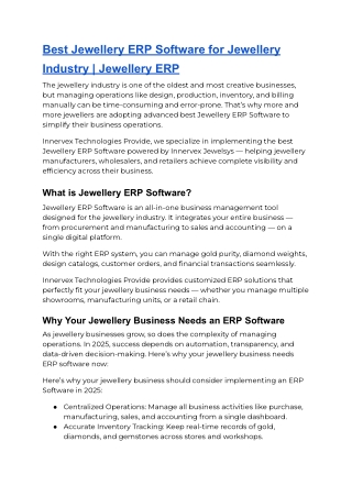 Best Jewellery ERP Software for Jewellery Industry _ Jewellery ERP