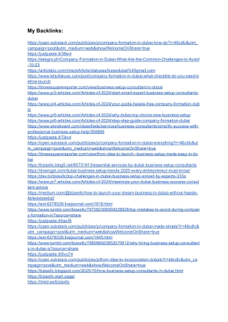 Business Setup Consultants in Dubai Backlinks