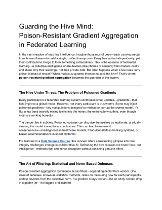 Guarding the Hive Mind_ Poison-Resistant Gradient Aggregation in Federated Learning