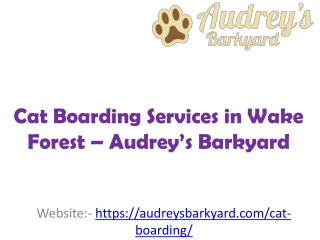 Cat Boarding Services in Wake Forest – Audrey’s Barkyard