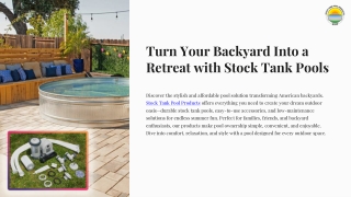 Transform Your Backyard with Stock Tank Pools