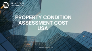 Property Condition Assessment Cost USA